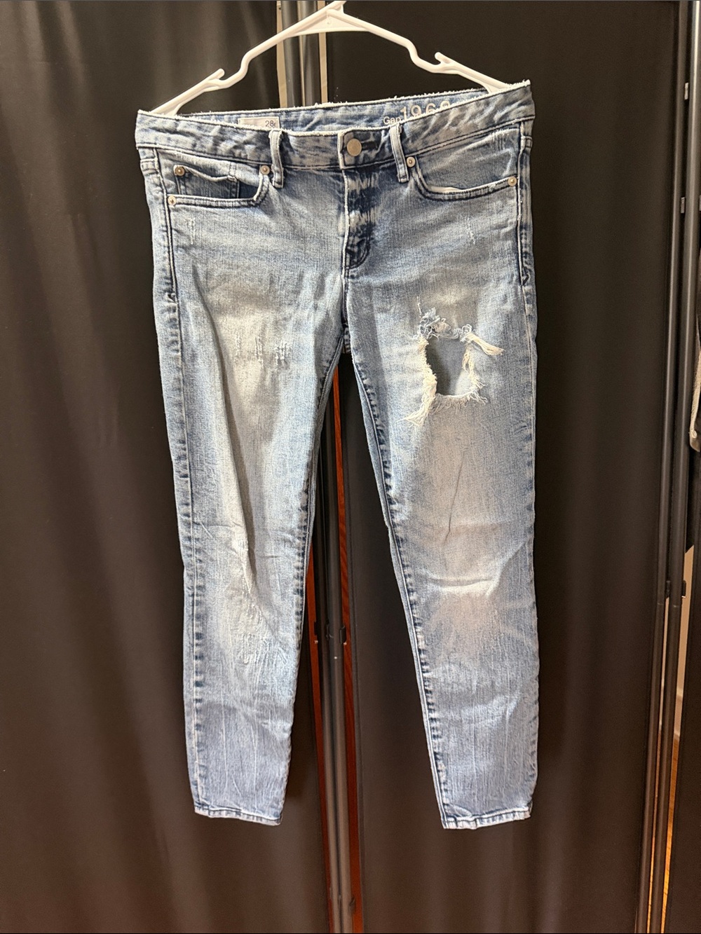 GAP Light Blue Ripped Skinny Jeans